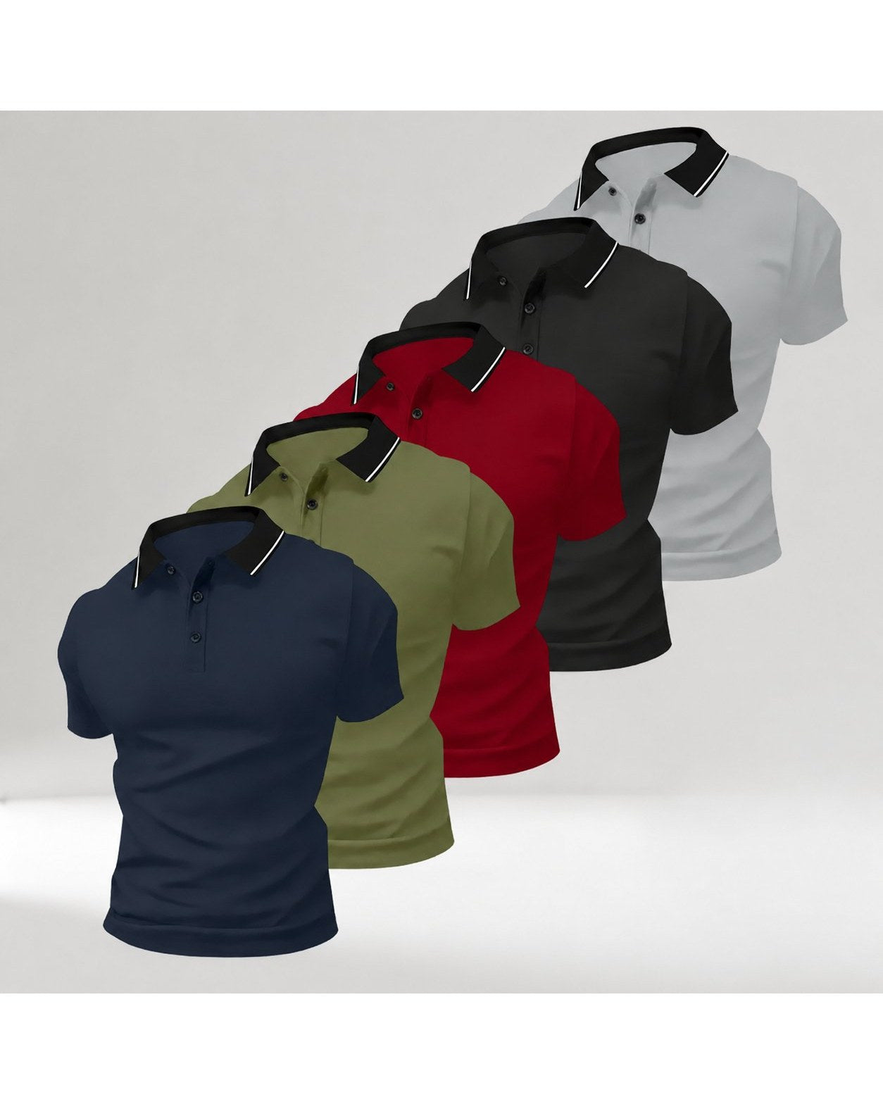 Pomence Men's 5-Pack Polo Shirts. Pomence 5-Pack Polo Shirts, alternate set arrangement