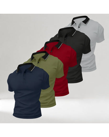 Pomence Men's 5-Pack Polo Shirts. Pomence 5-Pack Polo Shirts, alternate set arrangement