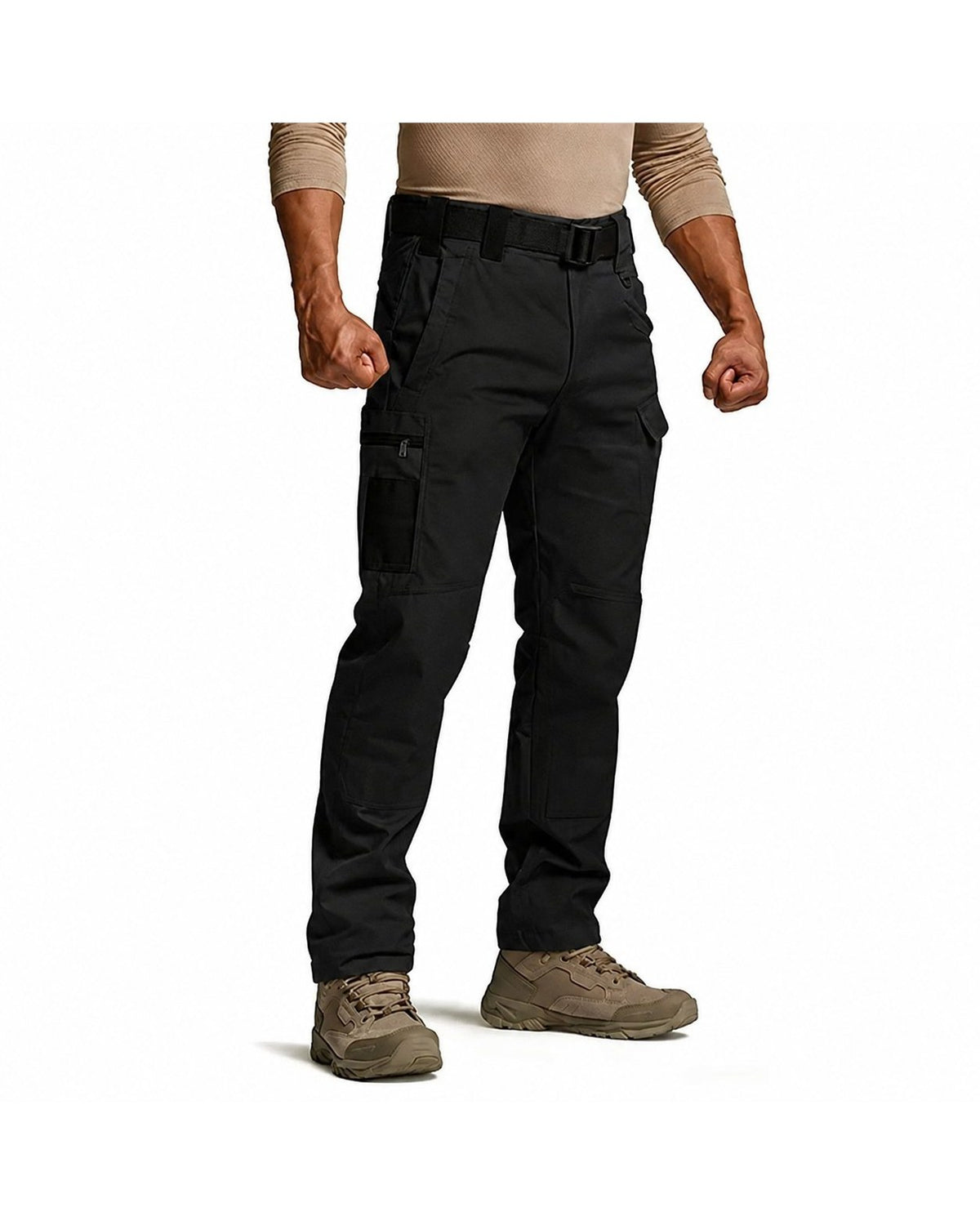 Pomence Men's Tactical Work Pants. Pomence Men's Tactical Work Pants - on body detail