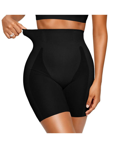Pomence Women's Tummy Control Shapewear Shorts. Pomence tummy control shapewear shorts, Black, waistband detail