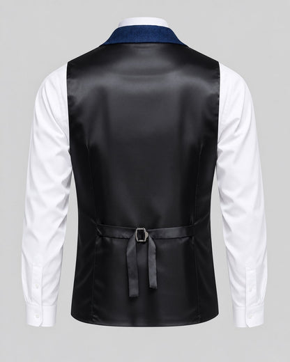 Pomence™ Herringbone Tweed Waistcoat. Pomence Herringbone Tweed Waistcoat, satin back panel with the adjustable buckle strap