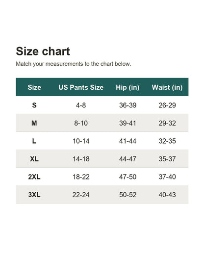 Pomence™ Leakproof Underwear for Bladder Leaks (Buy 1 Get 1 Free). Size chart