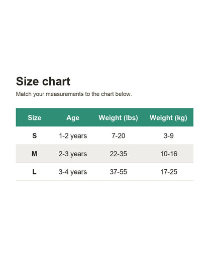 Pomence™ Potty Training Underwear (Buy 1 Get 1 Free). Size chart