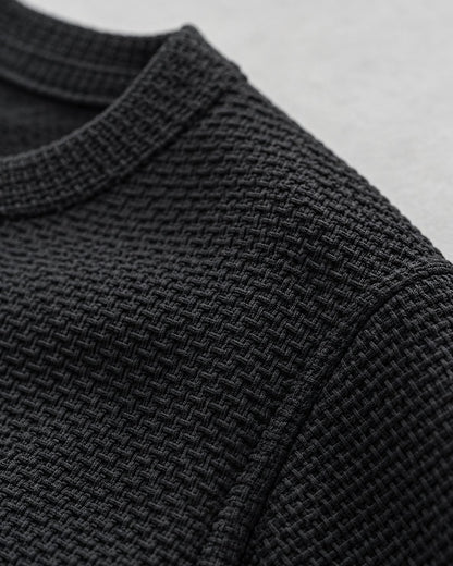 Pomence™ Textured Crew Tee. Pomence Textured Crew Tee, waffle knit texture close-up