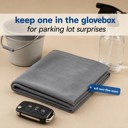 Car Cloth with car care props, keep one in the glovebox