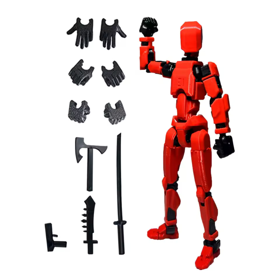 13-Joint Articulated Poseable Dummy Figure, 3D Printed Drawing & Animation Model