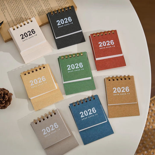 2026 Mini Simple Desk Calendar, Compact Standing Desktop Calendar