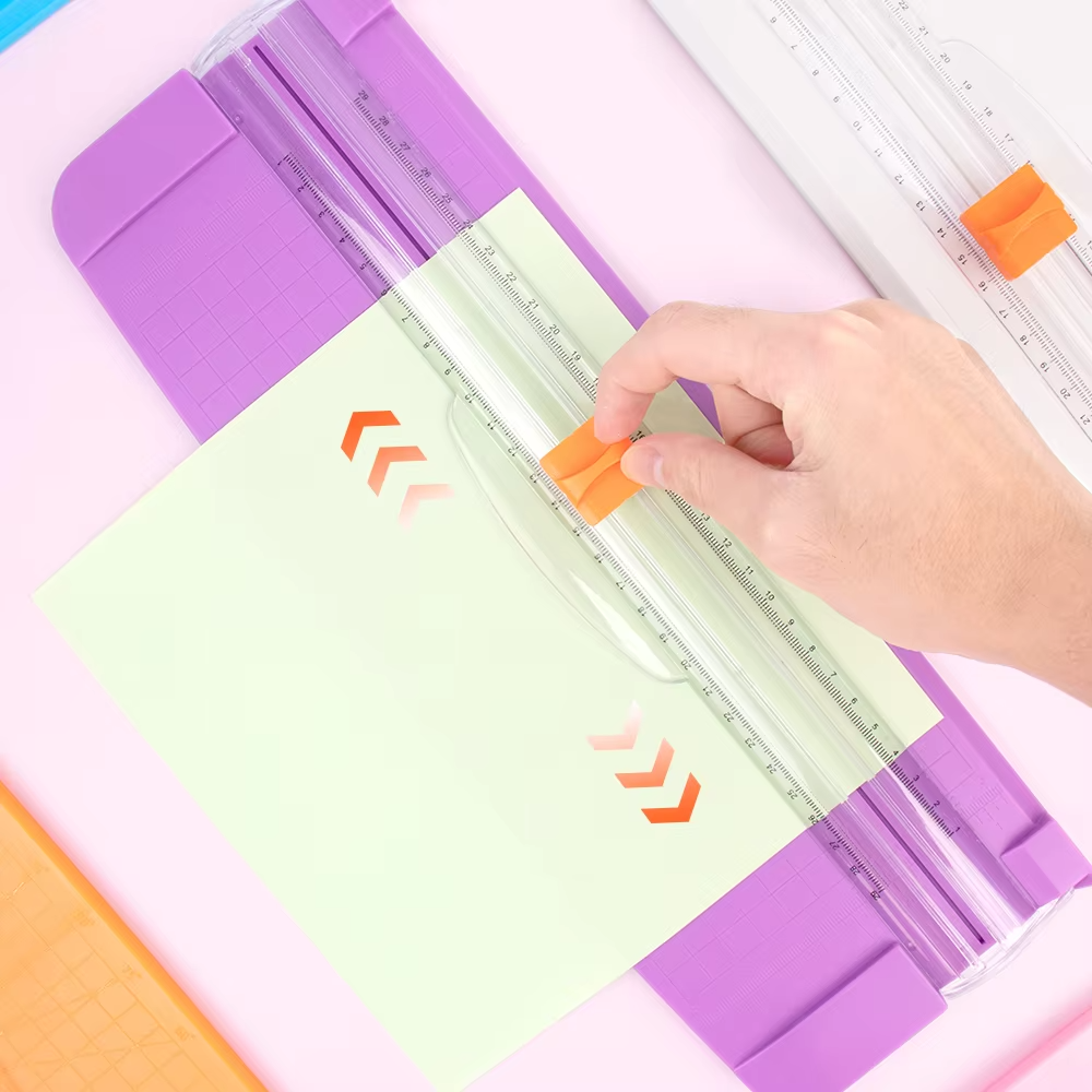 A4 Mini Manual Paper Trimmer - Portable Paper Cutter with Safety Blade for Office, School & Crafting