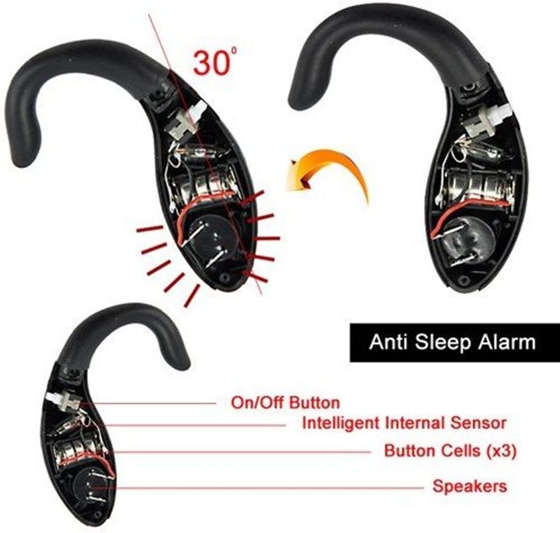 ABS Vibration Anti-Sleep Alarm for Drivers, Fatigue Warning Device, Ear-Mounted Stay Awake Safety Alert for Long Distance Driving
