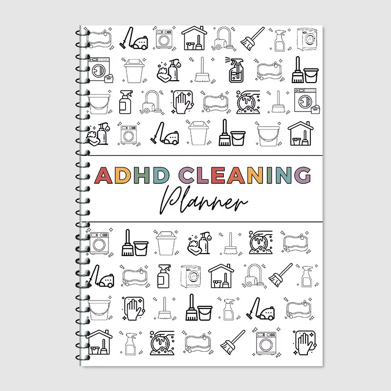 ADHD Cleaning Planner Spiral Notebook, Daily Chore Organizer & Task Management Tool for Adults
