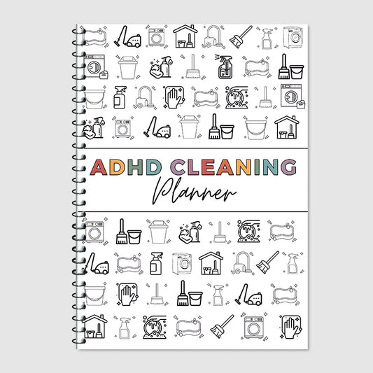 ADHD Cleaning Planner Spiral Notebook, Daily Chore Organizer & Task Management Tool for Adults