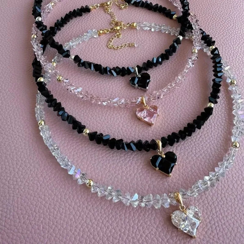 Crystal Heart Zircon Necklace