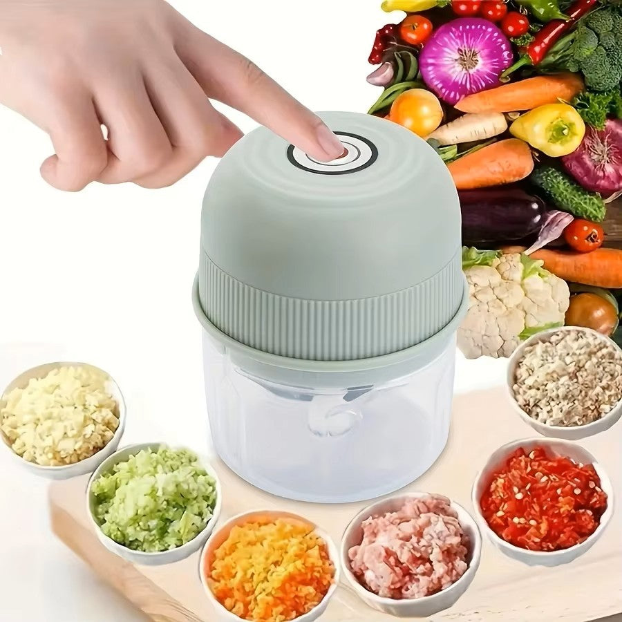 Electric Garlic Press & Vegetable Chopper - Portable Mini Food Processor & Meat Grinder - USB Rechargeable Onion & Pepper Mincer