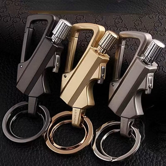 Survival Kerosene Lighter, Metal Keychain, Waterproof & Windproof