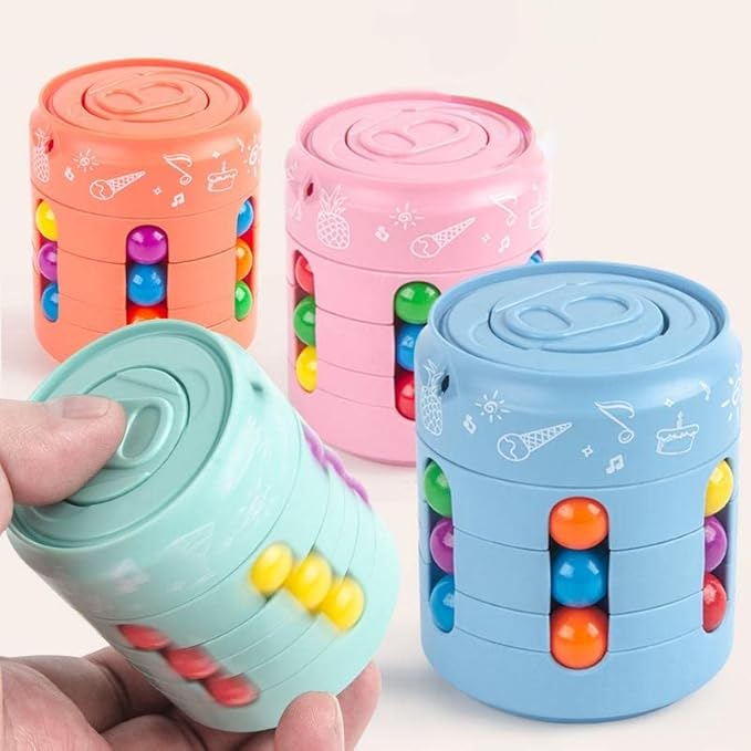 Fidget Spinners Magic Bean Coke Cube, Rotating Color Puzzle Toy for Stress Relief & Focus