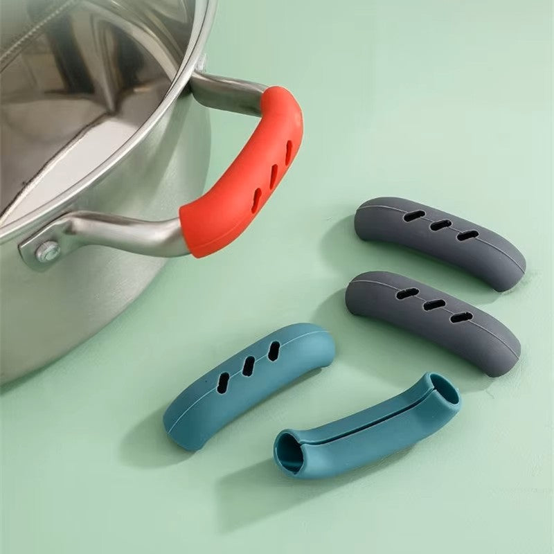 Heat-Resistant Silicone Pot Handle Covers, Non-Slip Thermal Insulation Grips for Casseroles, Steamers, and Skillets