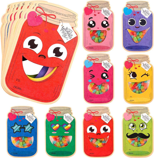 Kids Classroom Exchange Gift Set, DIY Treat Bags with Fun Character Cards for Boys, Girls & Toddlers
