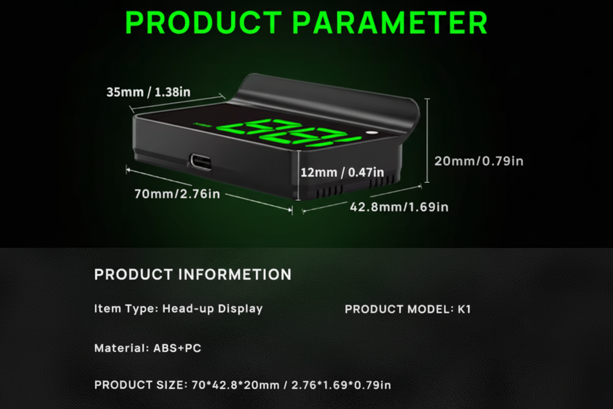 KWHUD Universal Car Head-Up Display, GPS Speedometer & Windshield Speed Projector, USB Plug & Play for All Vehicles