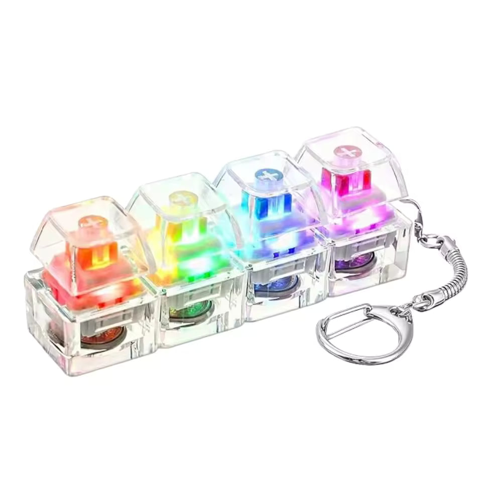 LED Keyboard Clicker Keychain Fidget Toy