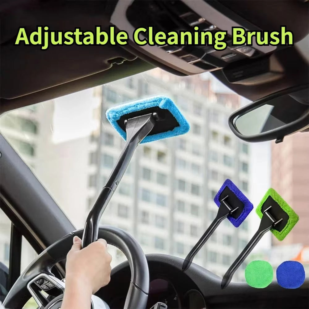 Long-Handled Windshield Cleaning Tool, Extendable Microfiber Glass Washer