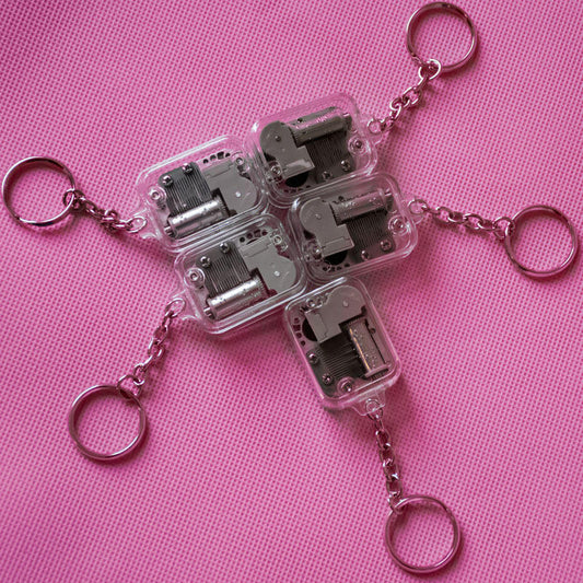 Music Box Pendant Necklace & Mini Keychain (Acrylic Gift Accessory)