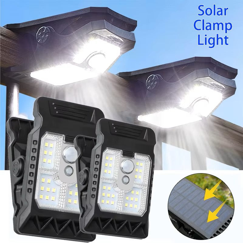 Outdoor Solar Clip-On Security Light, Waterproof Motion Sensor LED Lamp