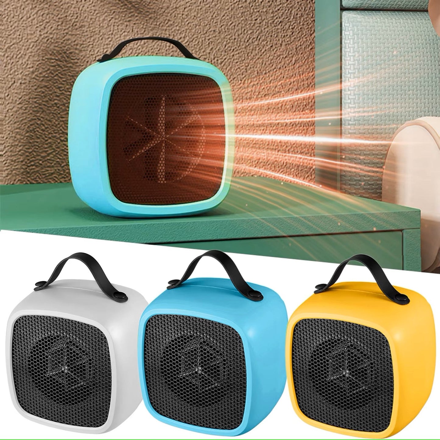Portable Mini Desktop Heater - Ceramic Fast Heating Warmer Fan - Electric Heater for Indoor Office & Desktop Use