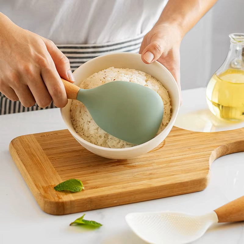 Premium Silicone Non-Stick Cooking Spoon, High Temperature Resistant & Anti-Scald Rice Spoon