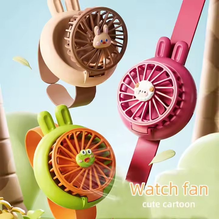 Rechargeable Kids' LED Cartoon Watch Fan