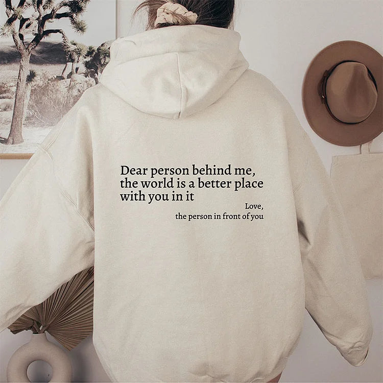 Dear Person Behind Me Sweatshirt in Beige
