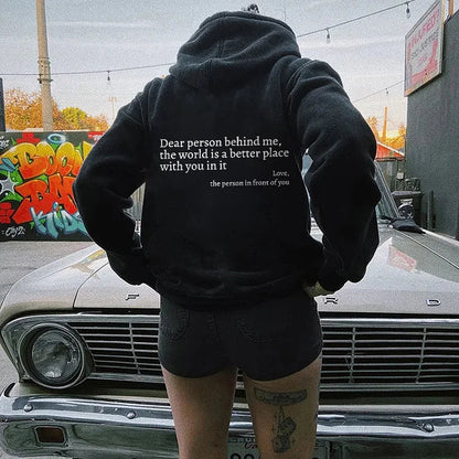 Dear Person Behind Me Sweatshirt in Black