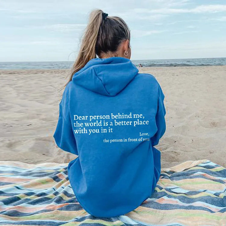 Dear Person Behind Me Sweatshirt in Blue