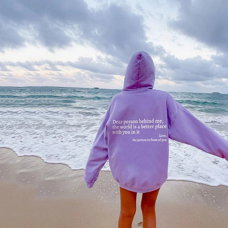 Dear Person Behind Me Sweatshirt in Purple