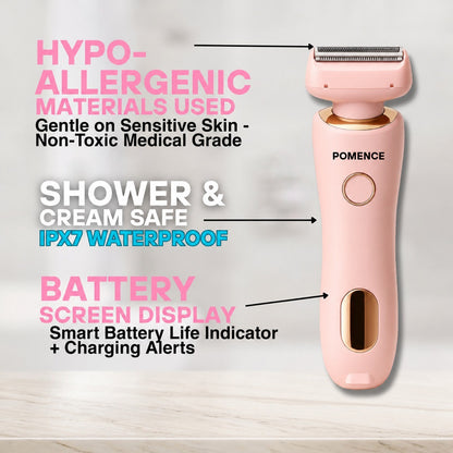 Shower safe IPX7 waterproof with battery screen display