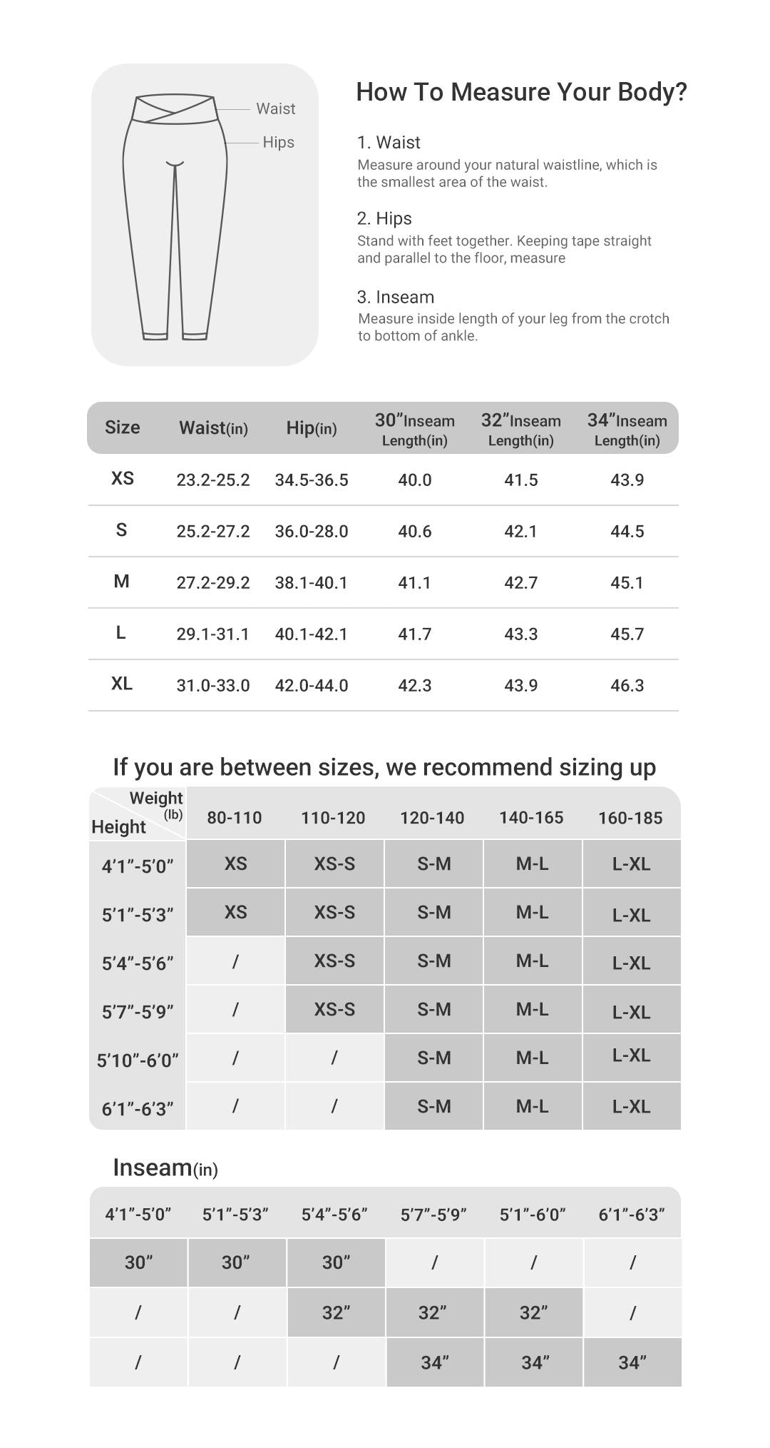 Flare Cargo Pocket Leggings size chart