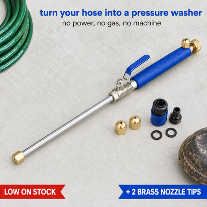 JetHose high pressure hose nozzle with two brass tips