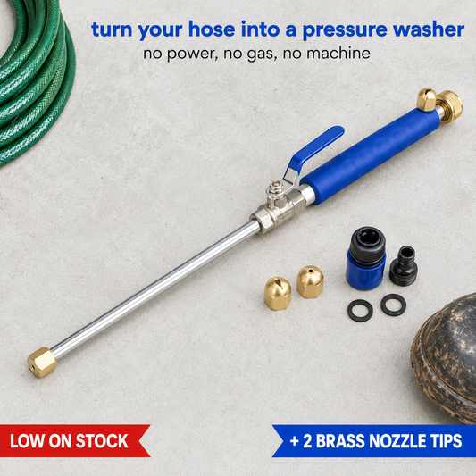 JetHose high pressure hose nozzle with two brass tips