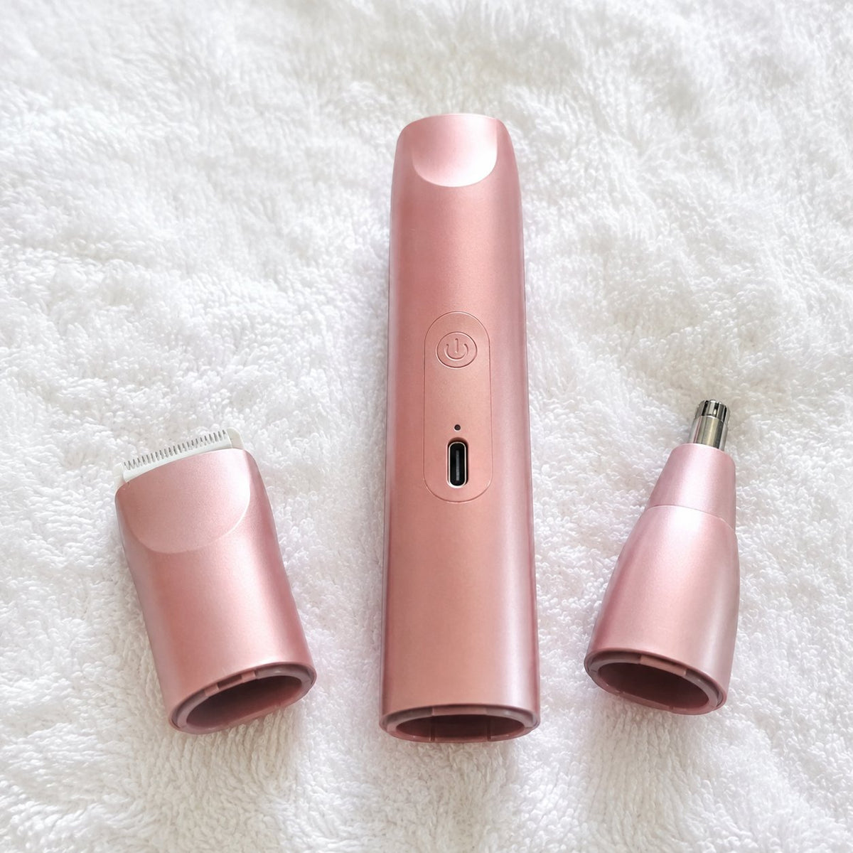 Pomence™ 2-in-1 Bikini Trimmer. Two heads swap onto one body, nothing extra to charge