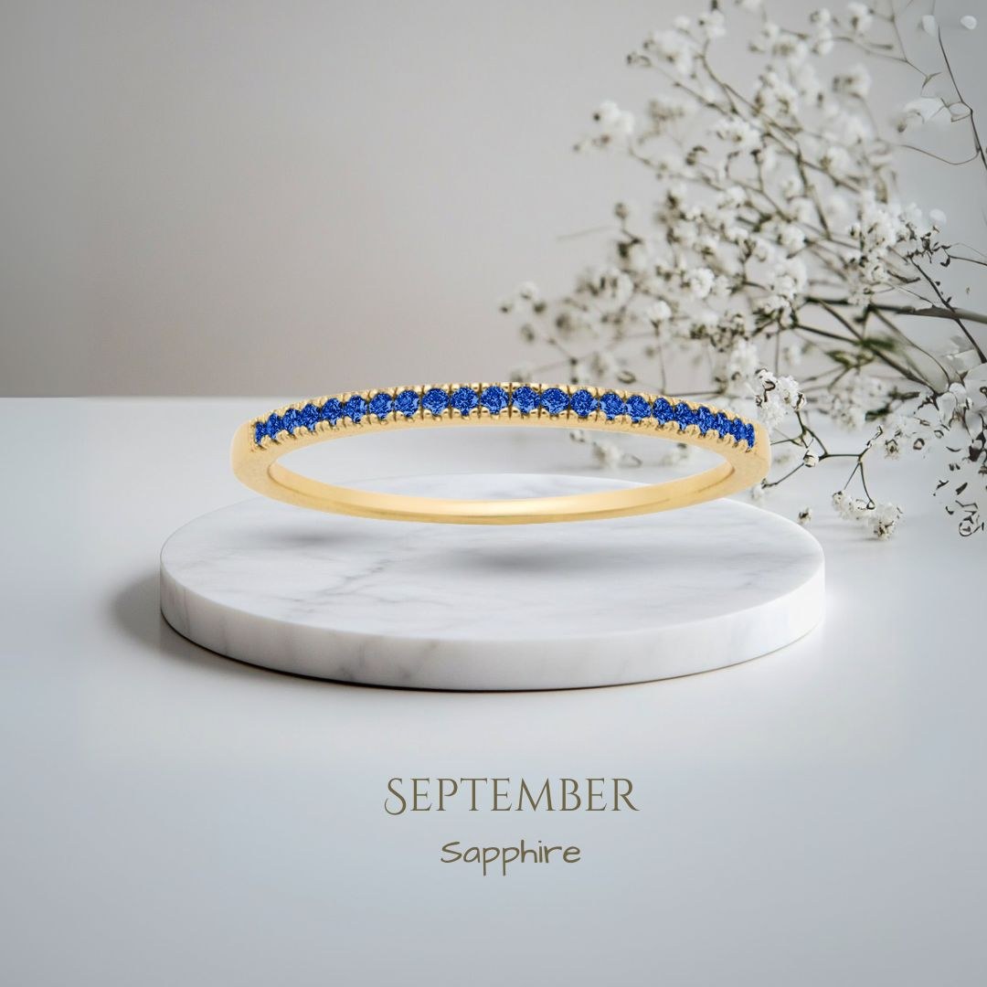 Pomence Birthstone Stacking Ring in the September Sapphire color
