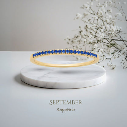 Pomence Birthstone Stacking Ring in the September Sapphire color