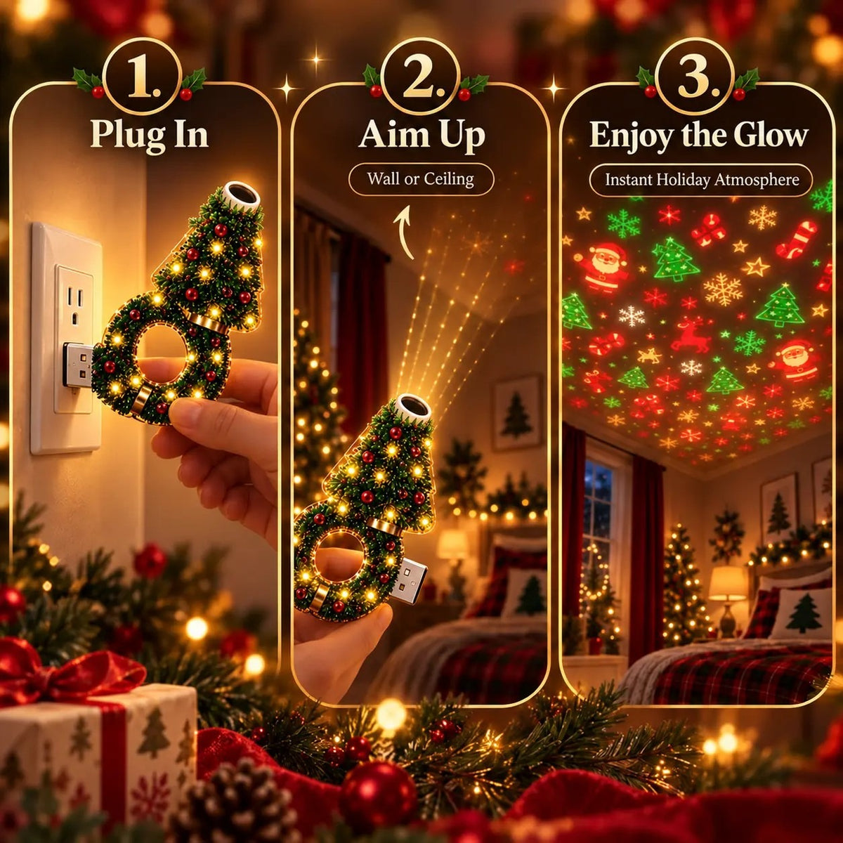 Three steps: plug it in, aim it up, enjoy the glow