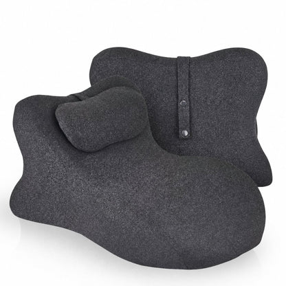 Pomence Couples Comfort Pillow, studio product shot showing the curved wedge shape