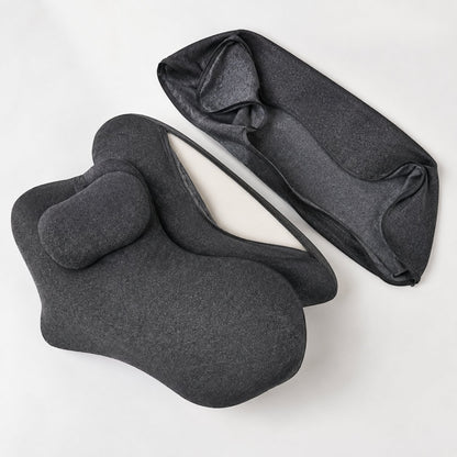 Removable cover partly unzipped on the Pomence Couples Comfort Pillow, showing the foam core