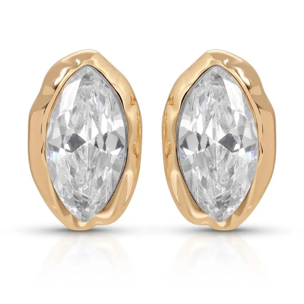 Clean packshot of the Pomence Crystal Mini Stud Earrings pair on a plain near-white background