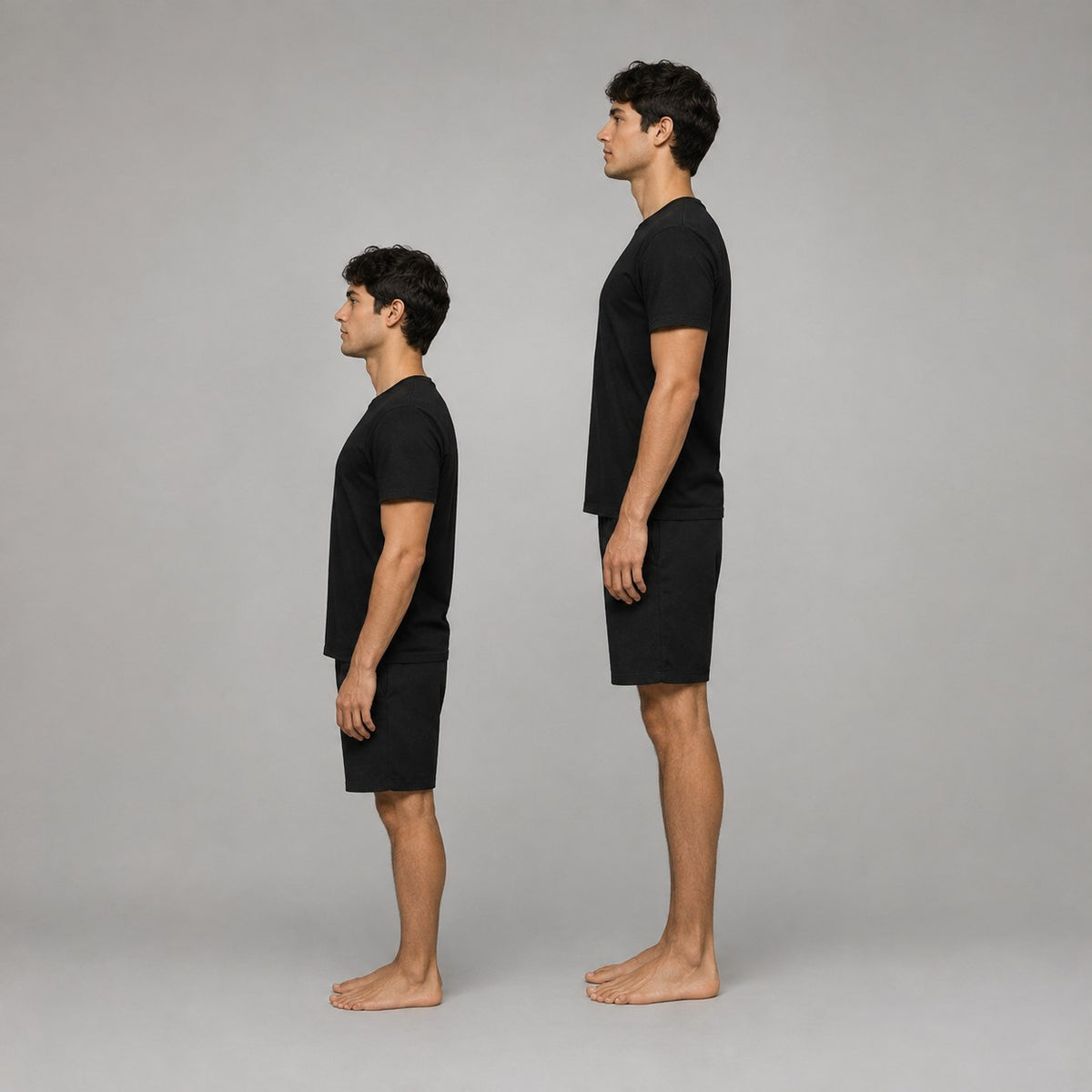 Pomence™ Height Boost Insoles. Height comparison with and without Pomence Height Boost Insoles
