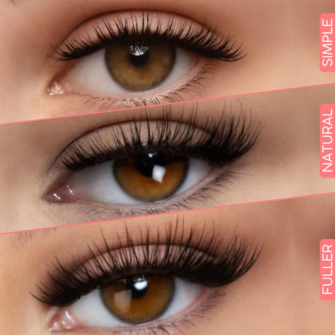 Pomence™ Magnetic Lashes. Natural, Simple, and Fuller Pomence magnetic lash styles compared
