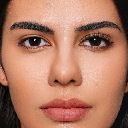 Pomence™ Soft Magnetic Eyelashes Kit. Before and after wearing Pomence soft magnetic eyelashes