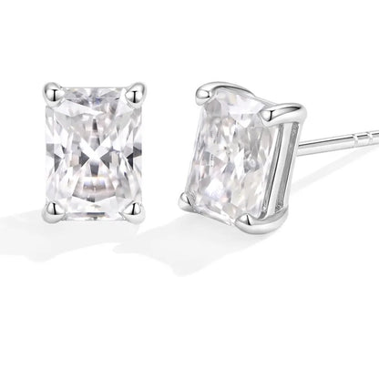 Clean packshot of a pair of Pomence Moissanite Stud Earrings on a plain white background