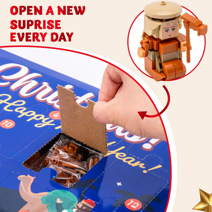 Open a new numbered door every day to reveal the next building block piece