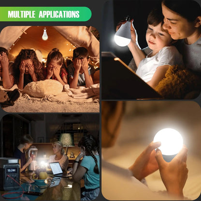 The rechargeable bulb lighting a blanket fort, a bedtime story, a family table and cupped hands during a power outage